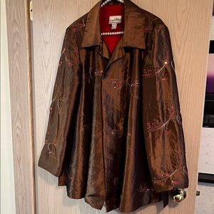 Joseph Ribkoff Brown Embroidered Blazer